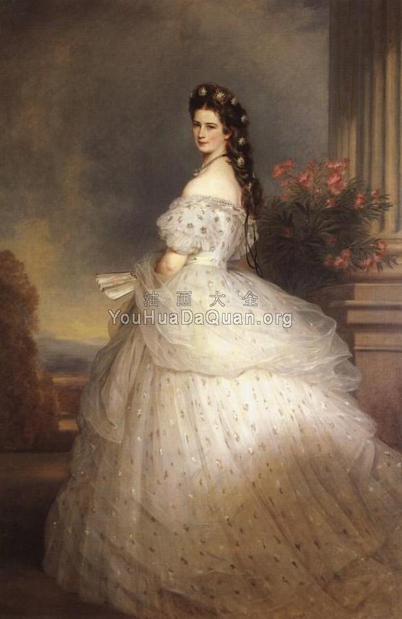 Empress Elisabeth of Austria with diamond stars on her hair - 弗朗兹·夏维尔·温特哈特